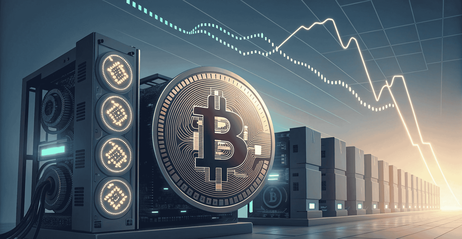 Bitcoin mining facility under operational stress before market price decline