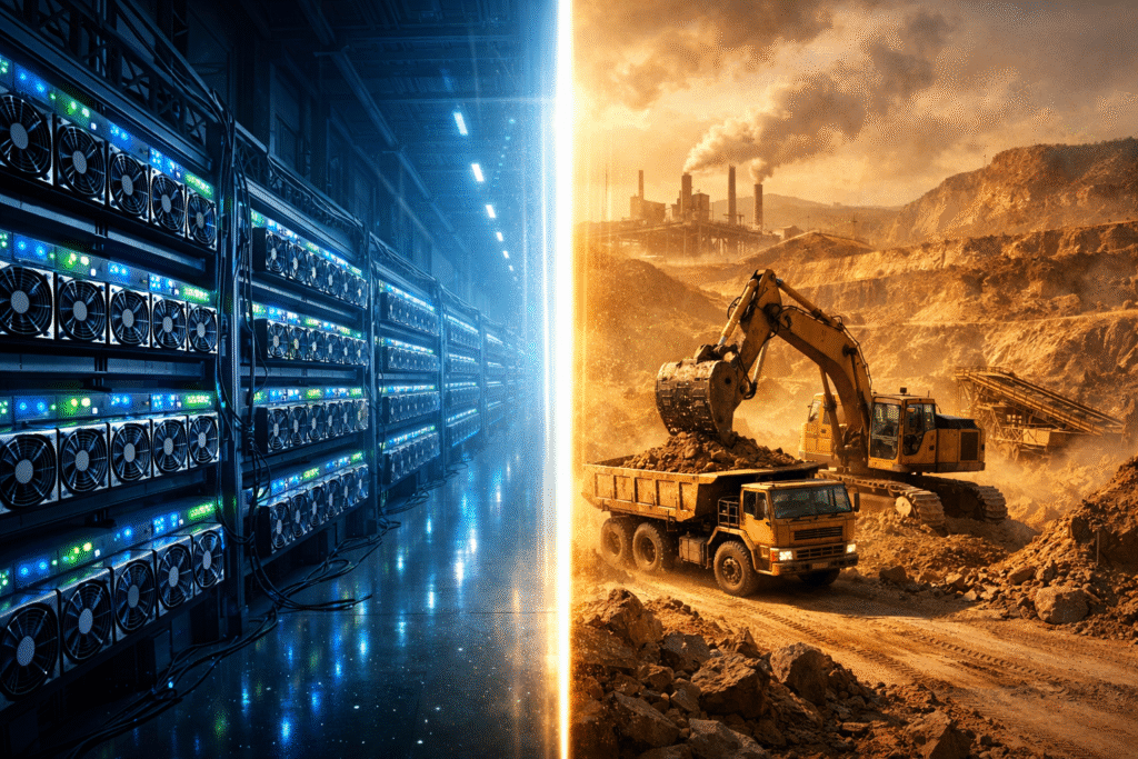 bitcoin mining vs commodity production