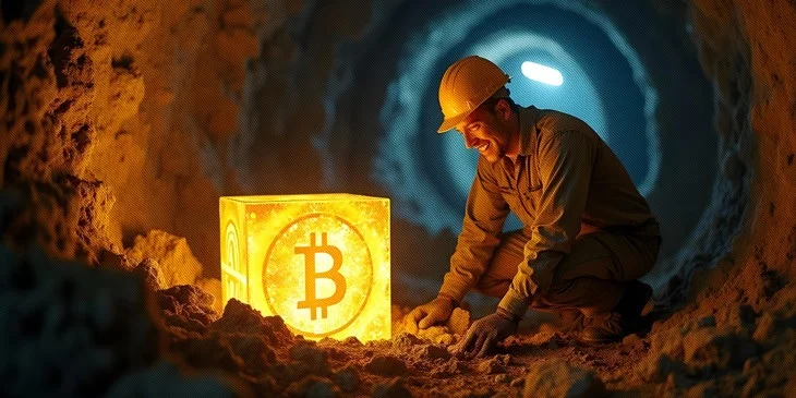 Solo Bitcoin miner discovering a full block reward on the Bitcoin blockchain